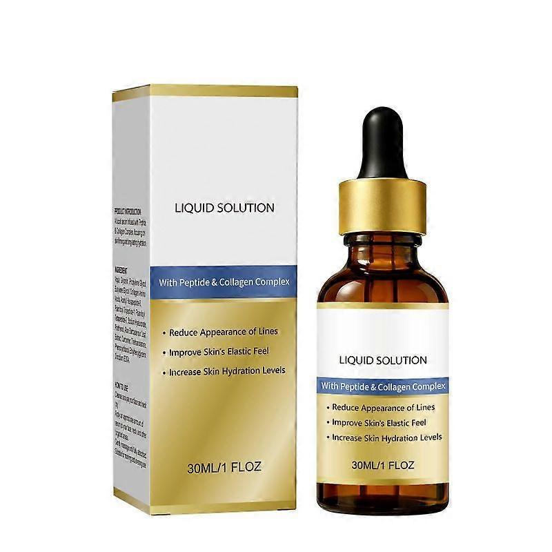 Peptid & Kollagen Flüssige Lösung, Anti-Aging Gesichtsserum mit Peptid- & Kollagenkomplex, Reduziert Falten, Verbessert Elastizität & Feuchtigkeit, 30ml