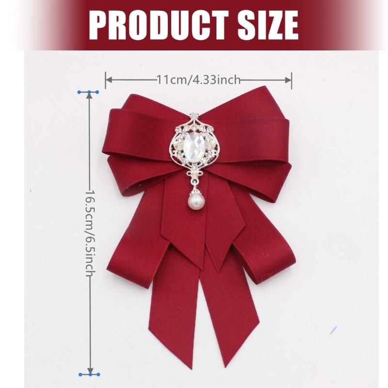 Crystal Bows Brooch For Dresses And Coats Fashionable Rhinestones Necktie Jewelry Accessory For Elegant Outfits