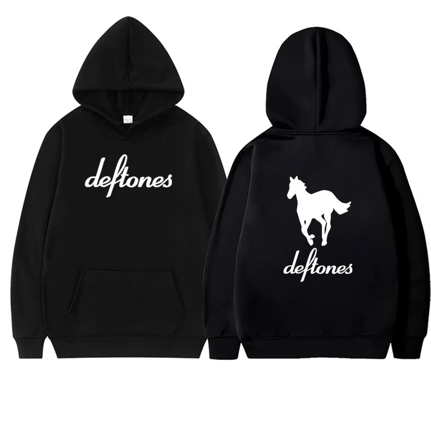 Fashion New Deftones White Horse Double Sided Print Hoodie Men Women Long Sleeve Fleece Sweatshirt Unisex Autumn Winter Pullover