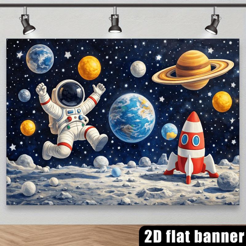 Rocket Launches 2D Flat Wall Fabric Suitable for Homes and Offices - Space-themed Decoration for Indoor and Outdoor Parties