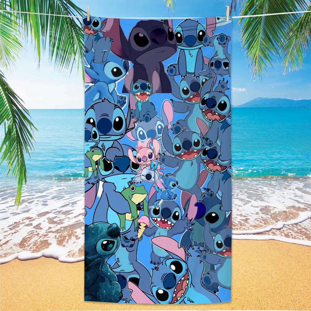 American Cartoon Figure Print Thick Microfiber Beach Towel Quick Dry Bath Blanket For Kids