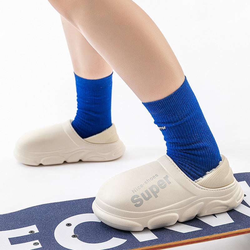 Водонепроницаемые хлопковые тапочки для женщин с толстой подошвой для наружного ношения — фото 3