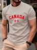Canada Text With Flag Printed Cotton TShirts MenS Summer Short Sleeve T Shirt Soft Oversized ONeck Tops Basic Mens Clothes