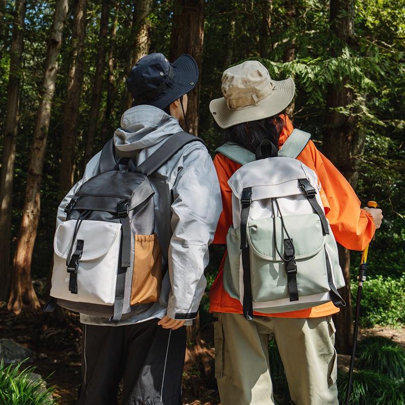 Schoolbag Backpack Women's Tooling Trend Brand Large Capacity Lightweight Travel Sports Outdoor Hiking Travel Bag School Bag Backpack