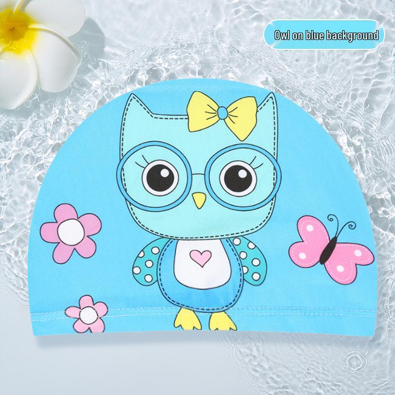 Waterproof Cartoon Swim Cap with Ear Protection for Adults - Unisex, Comfortable Fit
