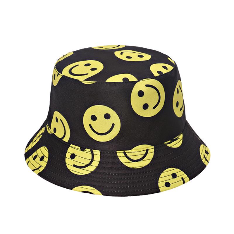 

Smiley Face Flower Print Flower Hat Sunshade Sunscreen Neutral Hat Fisherman Style A