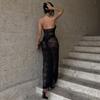Summer New Women's Fashion Sexy Chest Wrapped Lace See-through Slim Hip Dress
