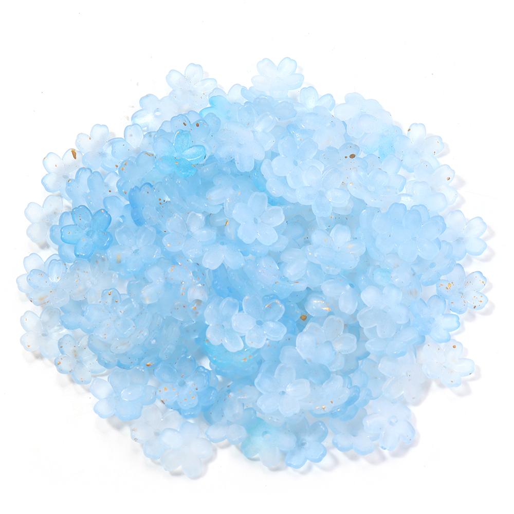 200pcs 11mm Acrylic Flowers Beads Colorful Five Petals Flower Loose Beads For Jewelry Making DIY Necklace Earrings Accessories