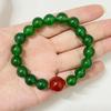 Green Agate Bracelet for Women 10mm Round Beads Elastic Beaded Bracelets Handmade Natural Stone Bangle Jewelry Gifts