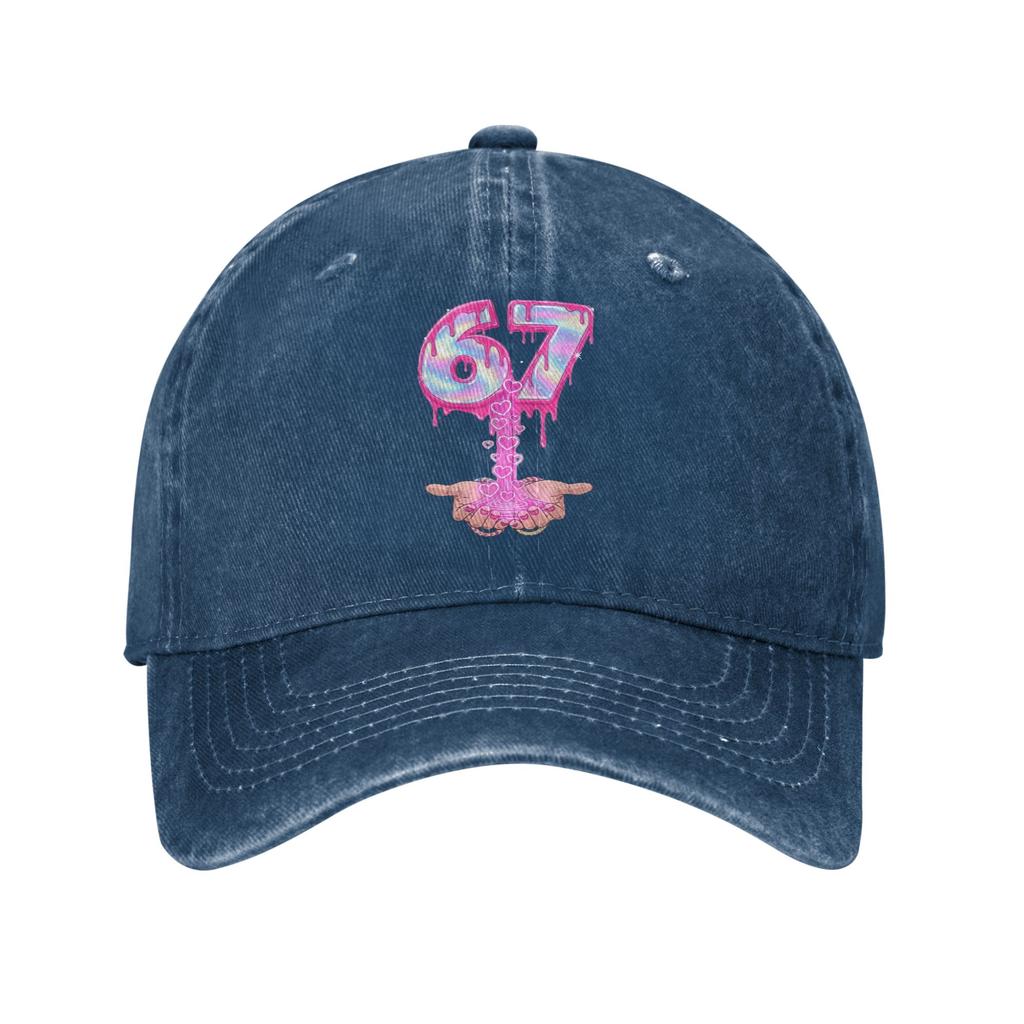 Valentines Day 67 Hearts Six Seven Meme Love Baseball Cap Sun Hiking Washed Trucker Hat Female Male Casual Baseball Caps