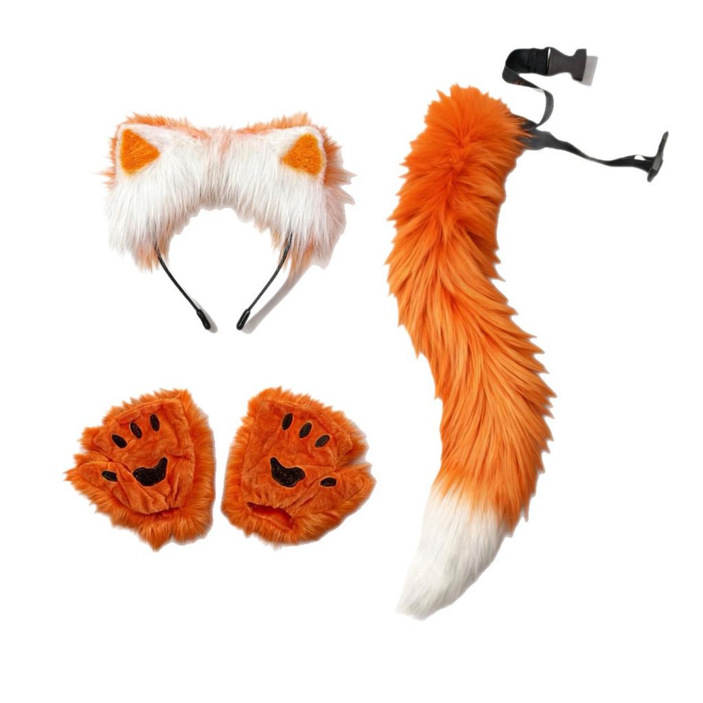 New Halloween-style fox mask for masquerade parties, featuring a half-face fox demon cat mask and a fox tail accessory