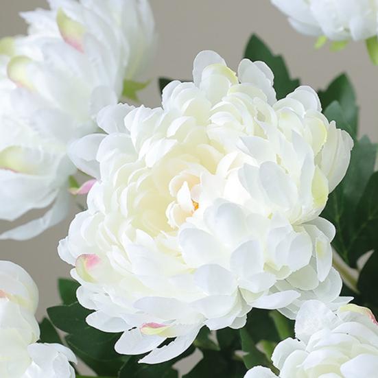 2 Pcs Artificial Chrysanthemum Stems Realistic Fake Chrysanthemum Faux Flower with Flexible