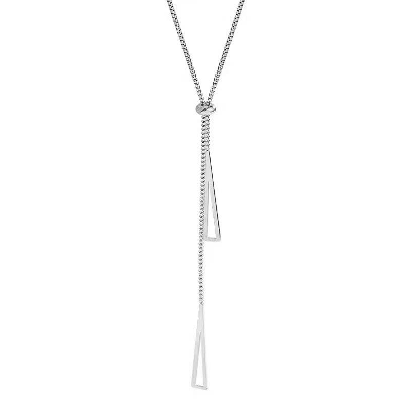 Telescopic Geometric Minimalist Furnace Real Gold Necklace Female Collarbone Chain Accessories