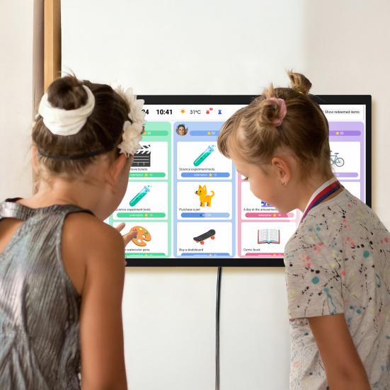 Yousheng Smart Digital Calendar Family Schedules Planner Chore Chart Electronic Calendar Wall Mount Touchscreen Interactive Display Screen Calendar