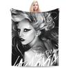 Lady Gaga The Mayhem Ball 2025 UK Tour Flannel Blanket Winter Soft Bedding Throws for Children Couch Chair Bedspread Sofa Bed