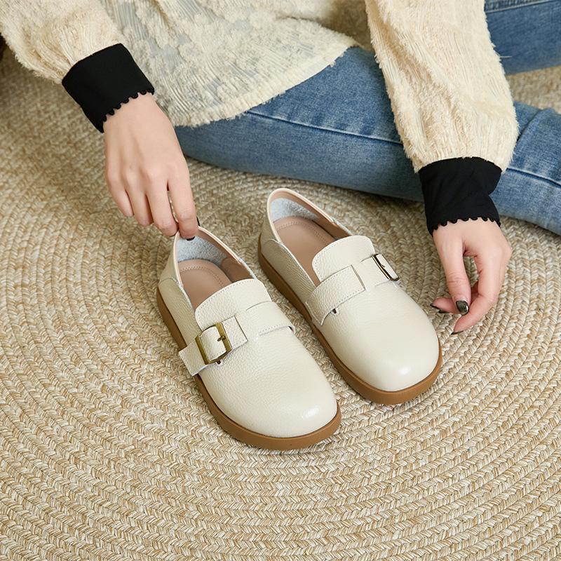 The first layer of cowhide thick bottom women's autumn outer wear fashion bag head women one pedal