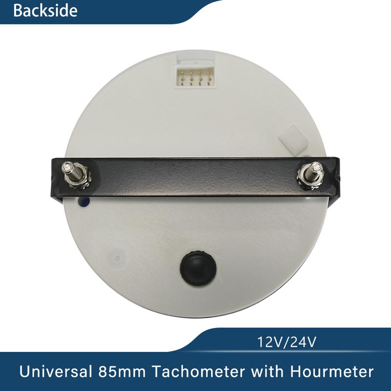 Universal 85mm Tachometer Engine RPM Gauge Set with Hourmeter for Car Boat Truck