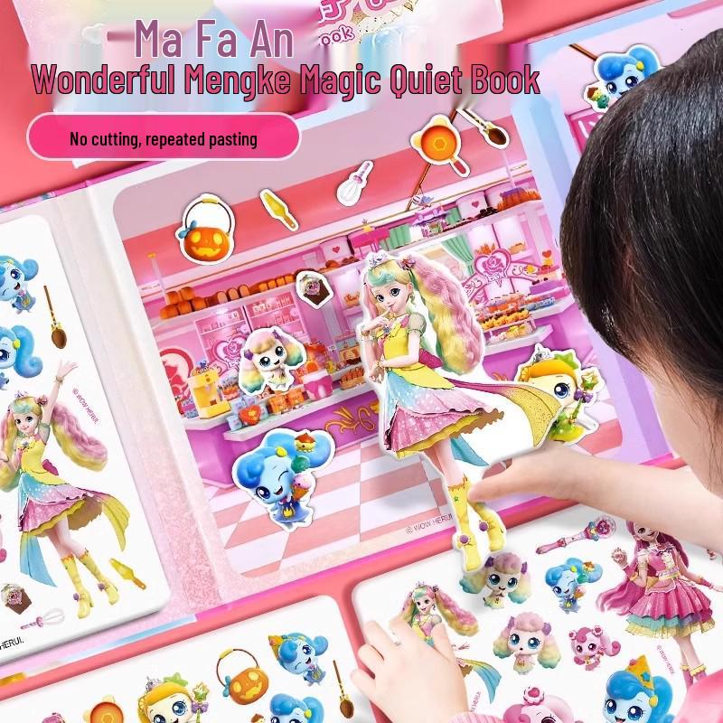 Neues Moko Magnetisches Quiet Book: Herz Prinzessin Aufkleber & Malspielzeug für Mädchen