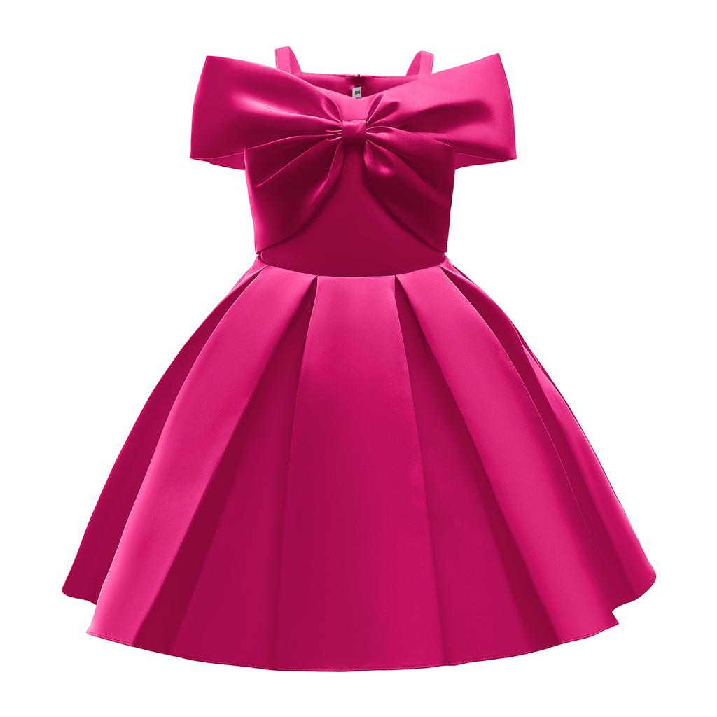 Children's Girls' Dresses Colorblocked Pleated Sleeveless Princess Dresses Strapless Pleated Princess Dresses