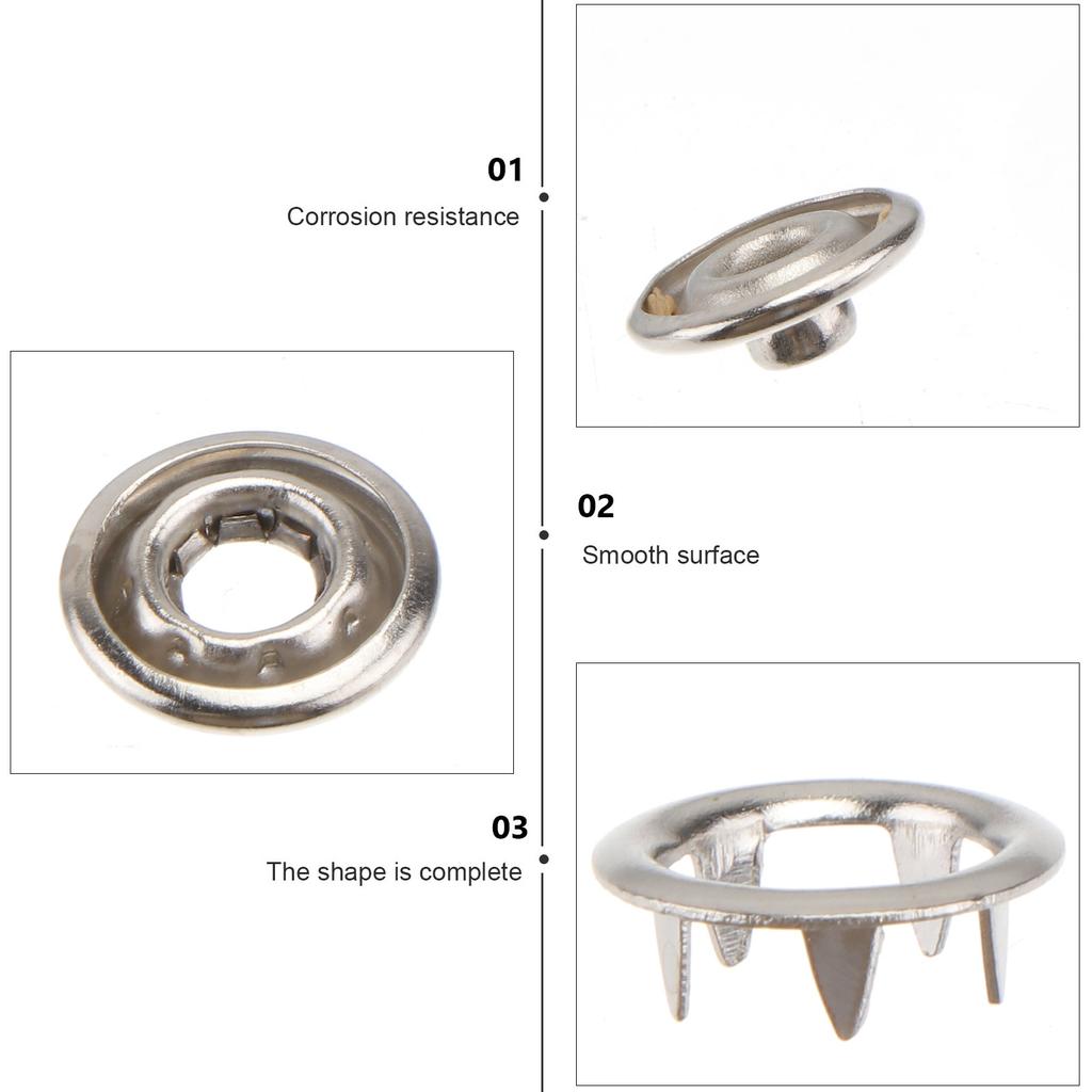 100 Stück 11mm Druckknöpfe Schnallen Zackenknöpfe für dünne Stoffe Heimreparatur Grenzüberschreitender Verkauf Bastelklammern Bandana Lätzchen