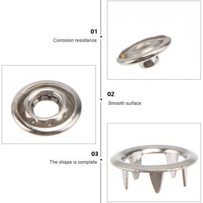 100 Pezzi 11mm Bottoni a Pressione Fibbie Bottoni a Dente per Tessuti Sottili Riparazioni Domestiche Vendite Transfrontaliere Clip per Artigianato Bandane Bavaglini
