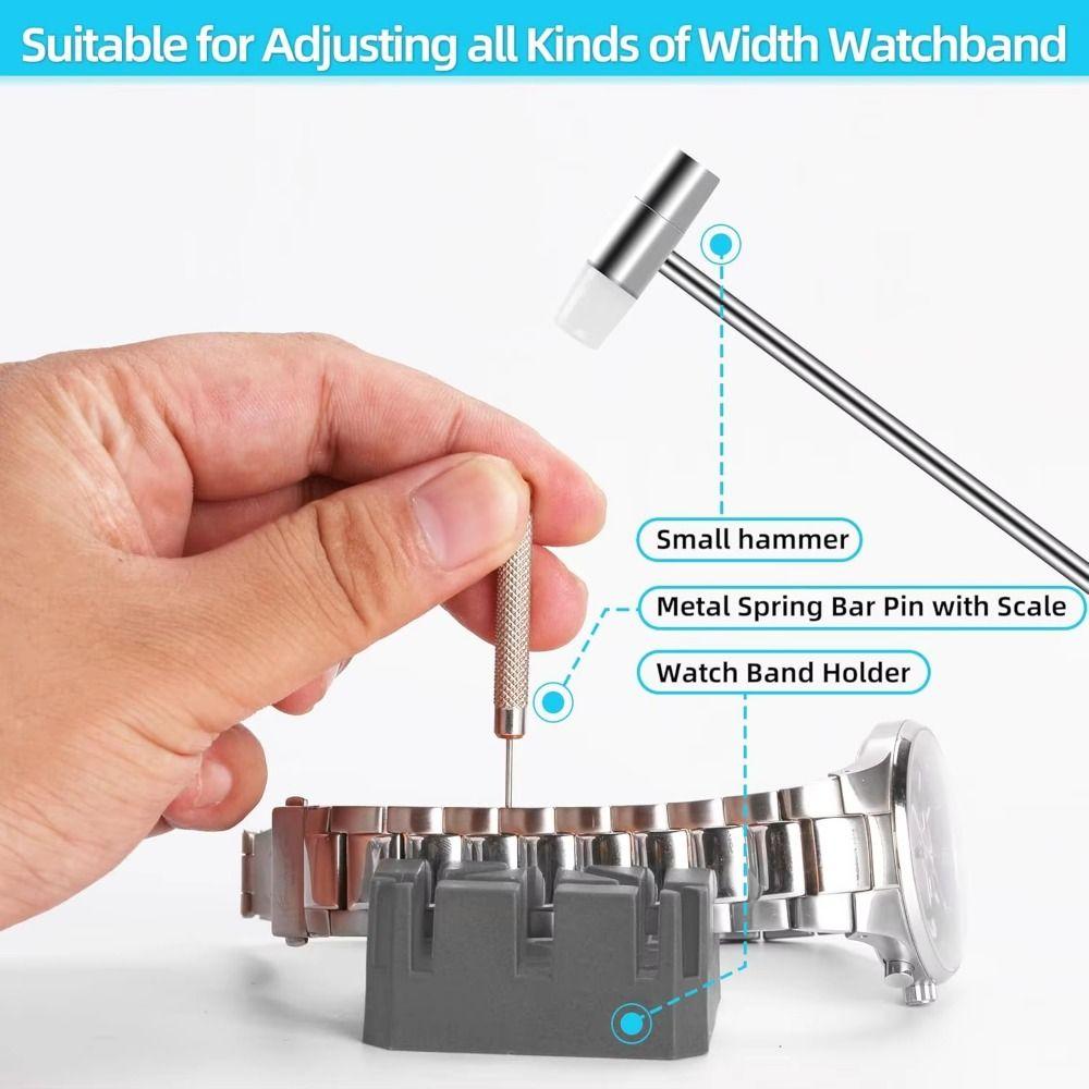 147 st/set Hållbart Klockarmband Länkstift Tång Klockreparationsverktyg Kit Fjäderstångsverktyg
