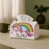 1pc Adorable Cartoon Unicorn Tissue Holder | Versatile Napkin Dispenser, Ideal for Home, Celebrations, Car Decor Rainbow Stars Pink - Stylish Tissue B