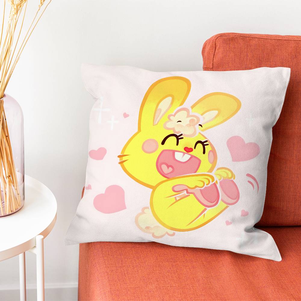 HHappy Tree Friends HTF Cuddles Pillow Case Silky Short Plush With Invisible Zipper Dustproof Sofa Cushion Cover For Home Decor