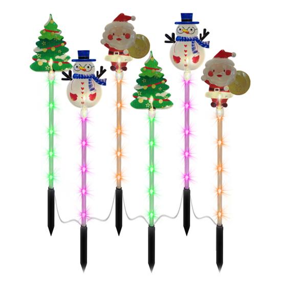 

Солнечные Рождественские Колышки Огни Санта Декор для Газона для Двора Водонепроницаемые Наружные Праздничные Огни для Дорожки Простая Установка Садовое Настенное Трещинное Освещение Battery