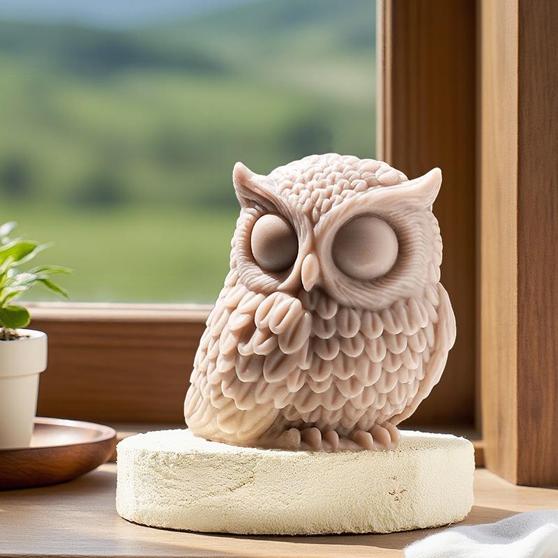 Owl Silicone Candle Mold Cute Gypsum Crafts Mold Handmade Soap Mold Artistic 3d Animal Chocolate Mould For Baking Candle Making