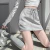 Women's Gray High-Waisted A-Line Sports Skirt and Shorts Combo for Spring/Summer 2025