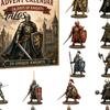 Holiday Countdown Calendar Christmas Medieval Knight Advent Calendar, with 24 Acrylic Decorations, Collectible Decor Day Xmas Box, Party Gift