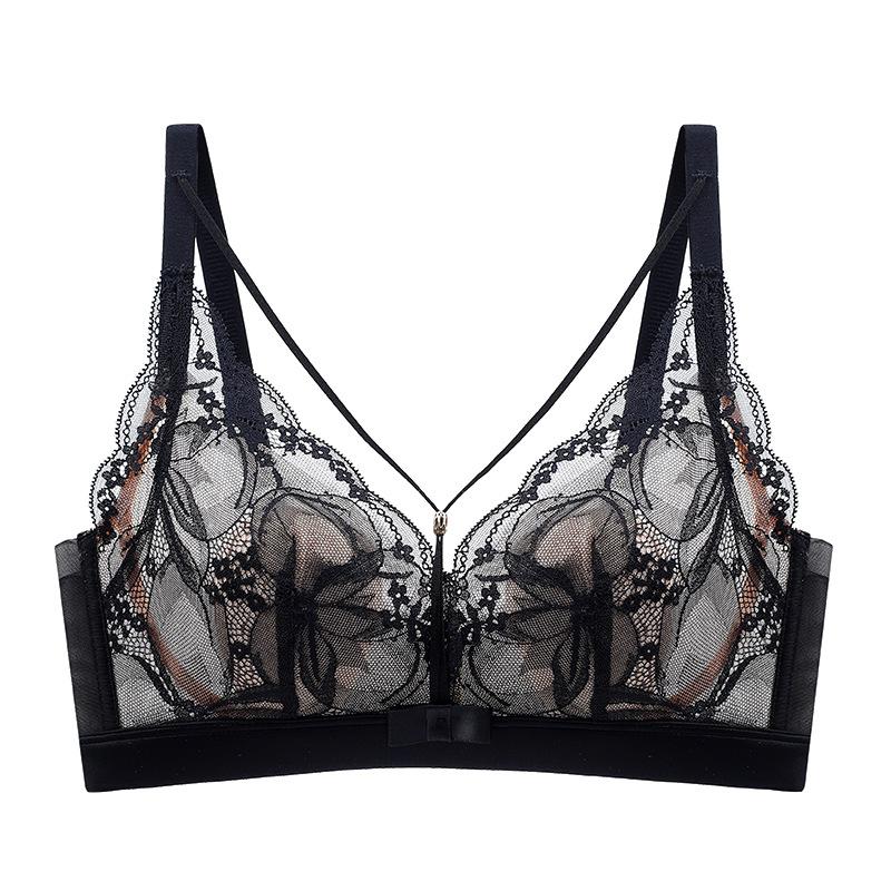 

Тонкий бюстгальтер с ушками кролика для женщин, удобный аксессуар для груди, предотвращающий обвисание, пуш-ап 40/90C чёрный