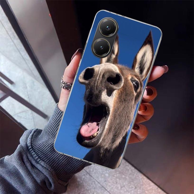 Funny Donkey Phone Case For Xiaomi Poco X5 X6 X7 Pro F7 Ultra M7 Redmi 15C 15 13C 13 12C 12 10 10C 10A 9 9C 9T 9A Cover Poco X3