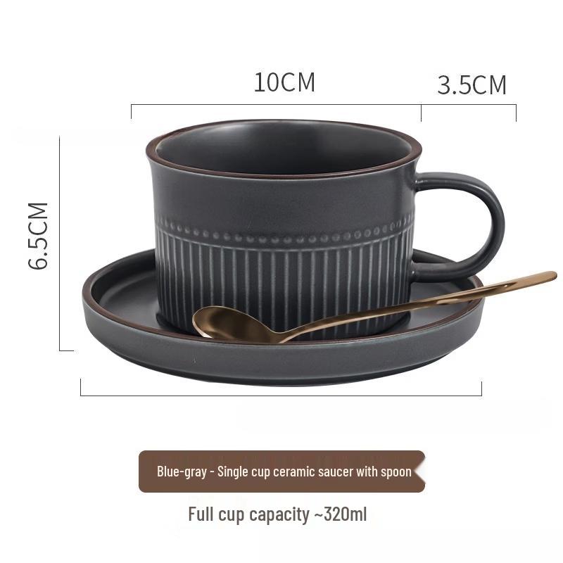 Oeny Retro Ceramic Coffee Cup & Saucer Set