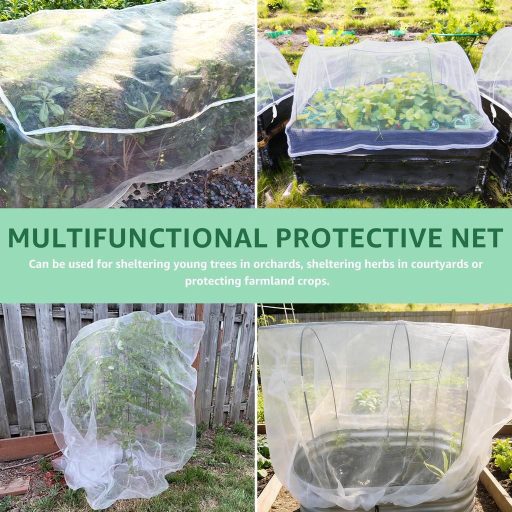 2Pcs Garden Netting Raised Bed Cover with Adjustable Drawstring Reusable Rectangular Plant Covers For Lawn Garden Plants