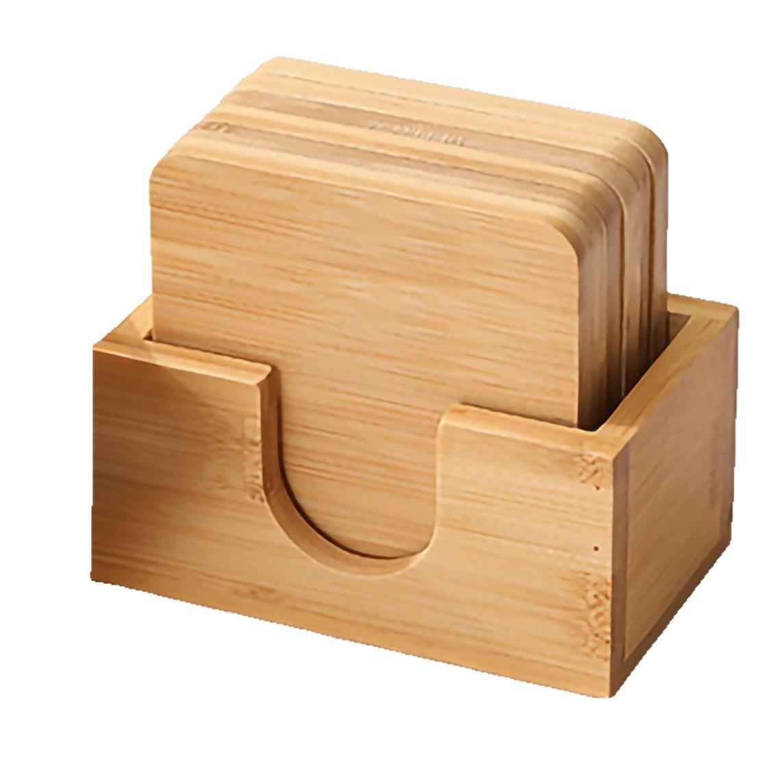 Biodegradable Bamboo Coaster: Non-Slip Heat Insulation Pad for Cup & Glass Single Coaster (Round) 9.5cm