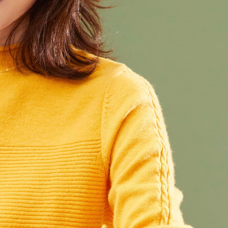 Women's Pure Wool Ribbed Half-Turtleneck Sweater