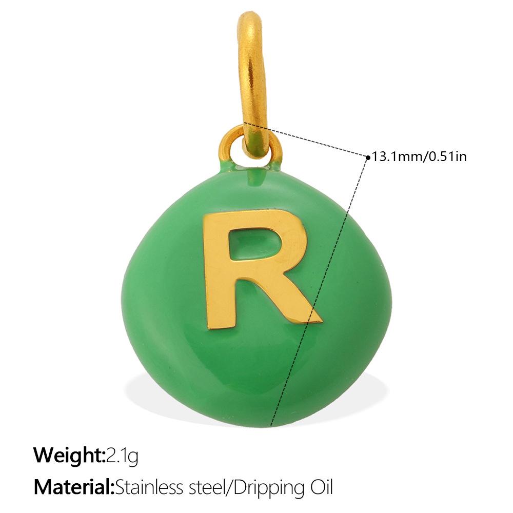 

Ins Dopamine Color Block 26 Letter Bead Pendant, Stainless Steel DIY Charm for Bracelet & Necklace 7