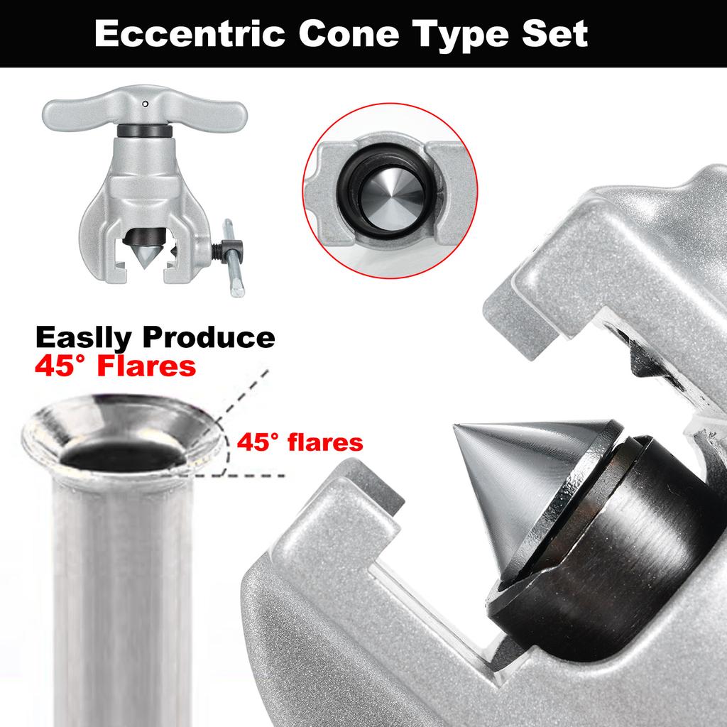 Eccentric Flaring Tools Set and Tube Cutter Kit for 6 Dies Sizes 1434inch HVAC Flaring Tool Kit