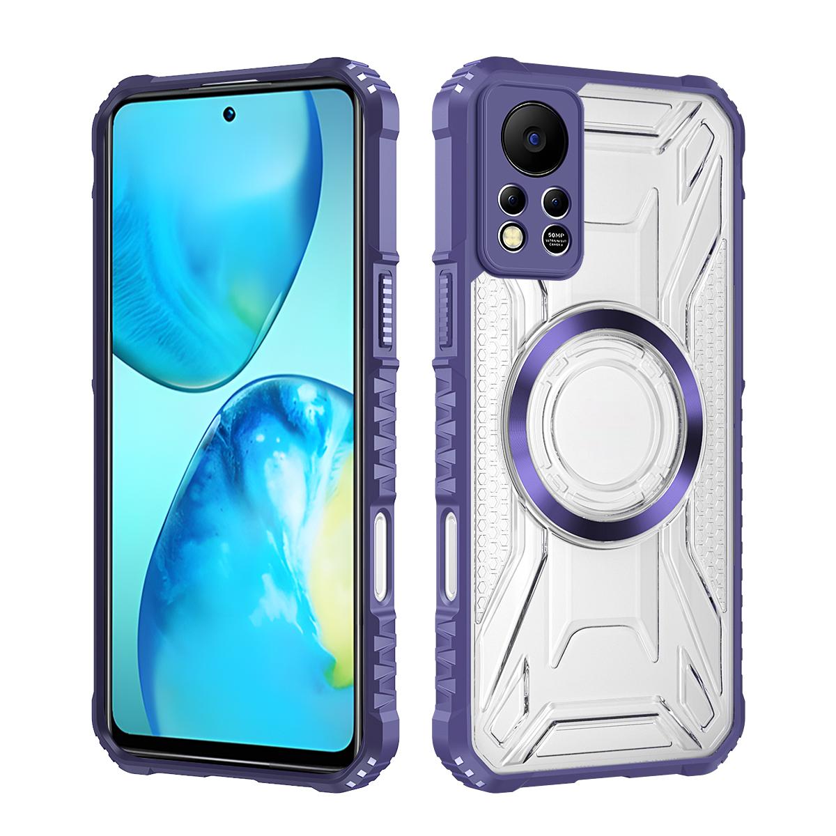 

CD Magnetic Design Heavy Duty Hard HD Clear Back Cover For Infinix Hot 11S NFC X6812B,Rugger Armor Hard PC TPU Case Hot 11S NFC X6812B фиолетовый