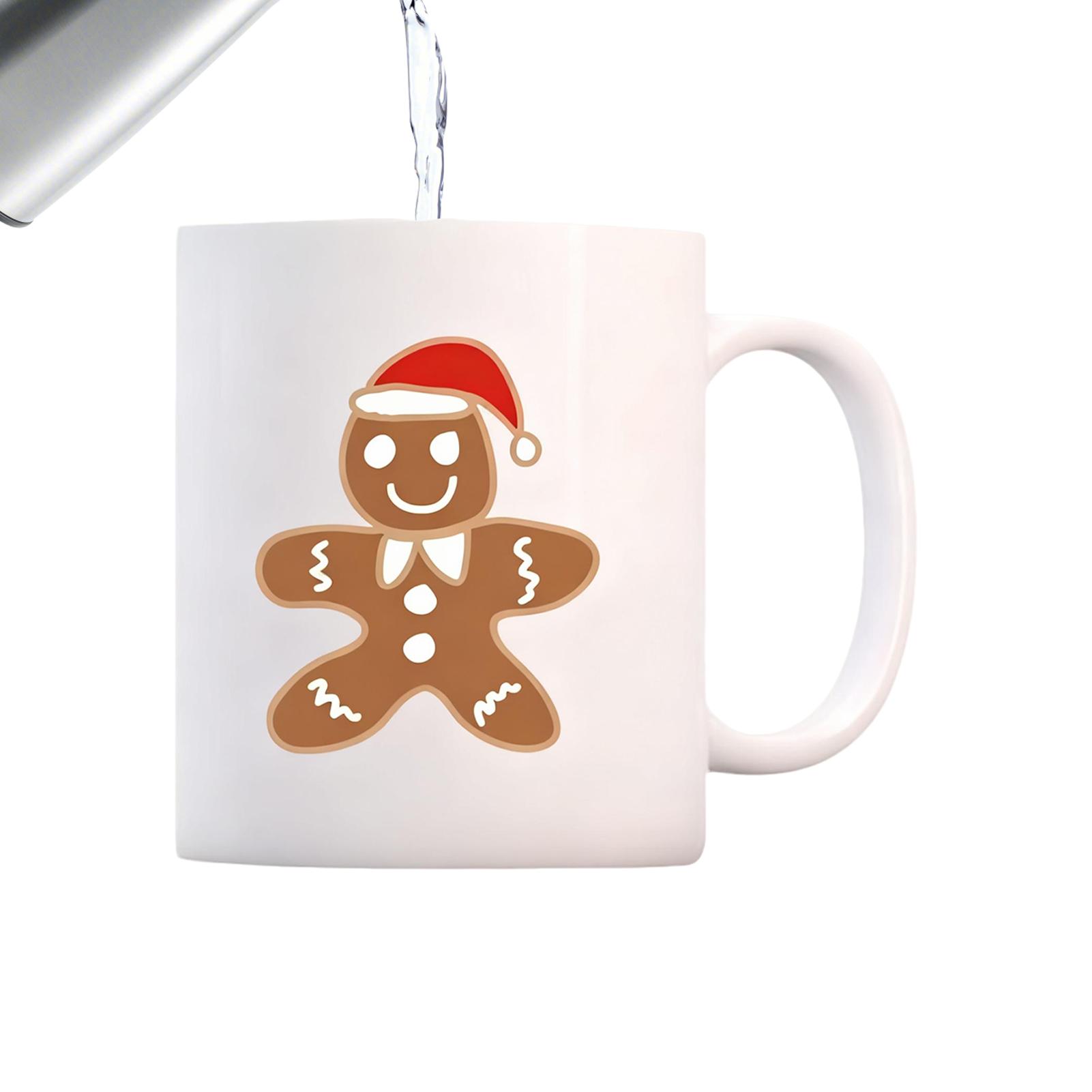 11/15oz Gingerbread Mug Microwave Safe Ceramic Funny Gingerbread Man Christmas Coffee Mug For Hot Chocolate Milk Water Drinks 11oz