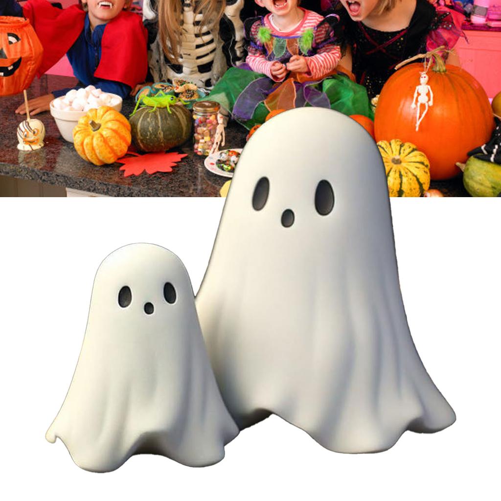 Cute Ghost Figurine Spooky Resin Statue All Hallows Day Porch Indoor Home Decoration