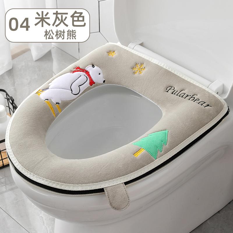 

Мягкий чистый бытовой зимний утолщенный чехол для унитаза, водонепроницаемый коврик с застежкой-молнией, подушка для унитаза, аксессуары для ванной комнаты