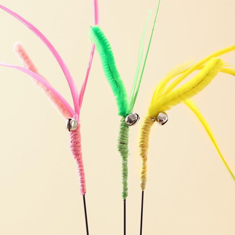 New Cat Teaser Stick Toy Interactive Bell Squeaky Simulated Dog Tail Kitten Toy Training Bite-resistant Cat Toy Supplies