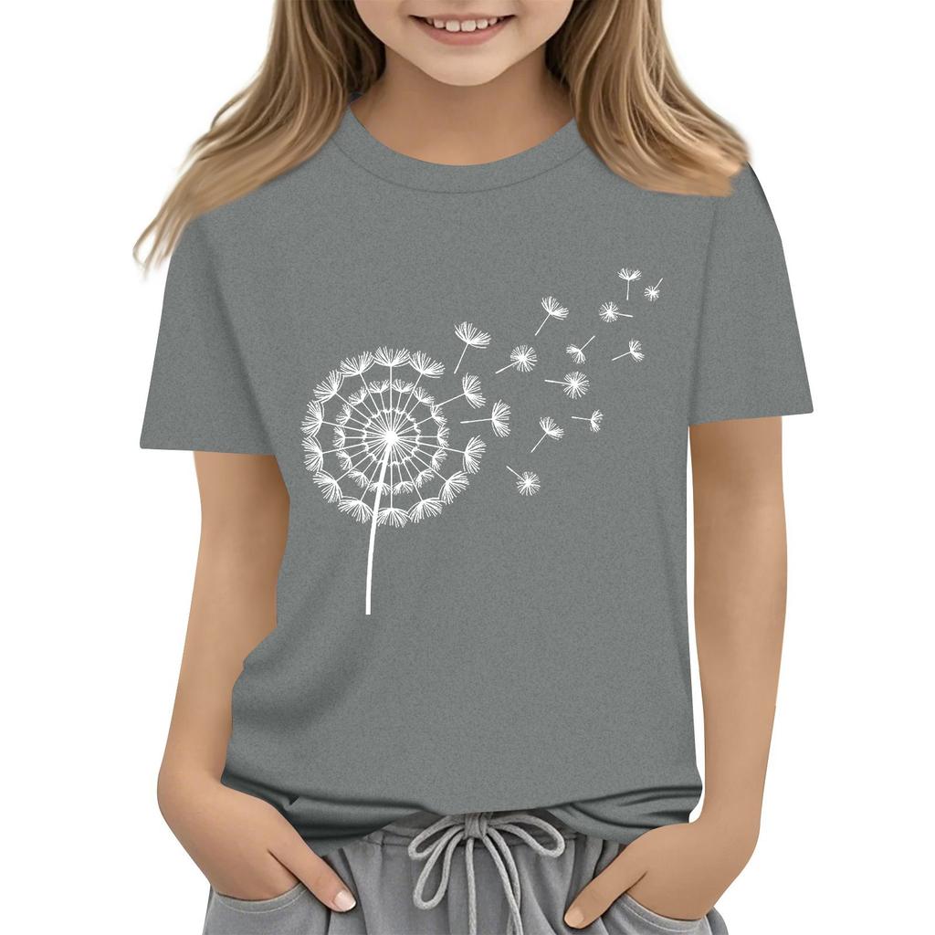 Summer Children's Crew-neck Top Printed Short-sleeved T-shirt Top Base