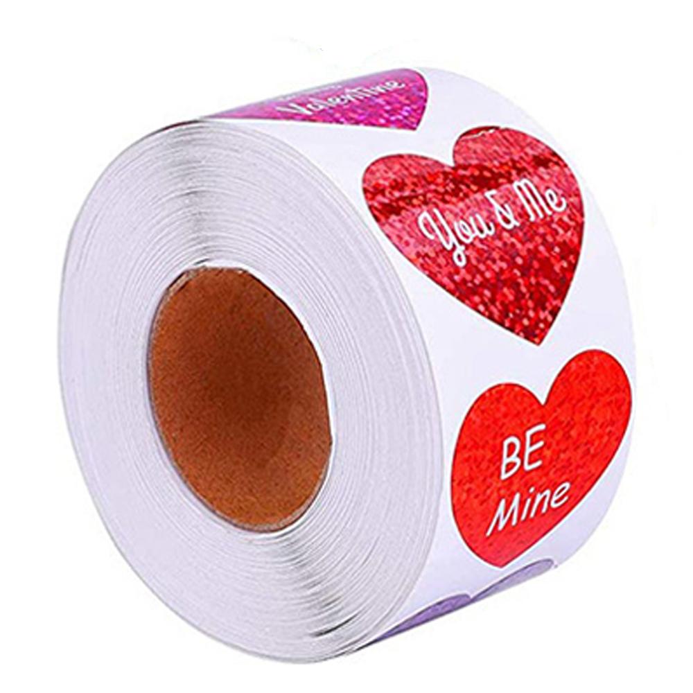 50-500 Piece Gay Pride Stickers Love Pride Rainbow Stickers Love Heart Baking Sticker 1Inch Love Rainbow Heart Shaped Tape