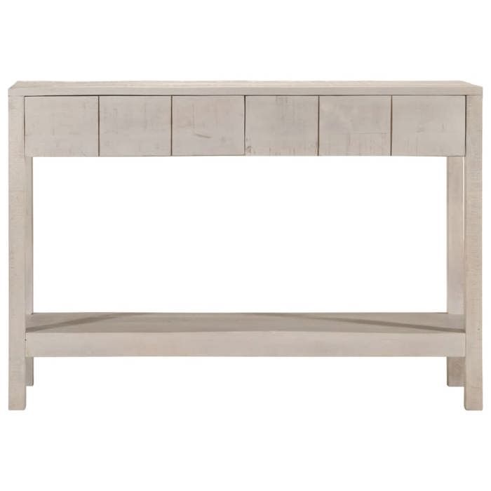 VidaXL Table console blanc 110x35x75 cm bois de manguier solide, table de canapé, table console de couloir, derrière la 4009375