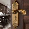 European Style Mute Room Door Lock Handle Fashion Interior Door Knobs Lock Luxurious Anti-theft Gate Lock Furniture Hardware