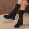 New elegant simple high top boots spring autumn fashionable versatile women's shoes casual  comfortable over the knee boots